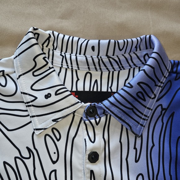 Jamie Sadock Polo Shirt Mens Large Black White Performance Casual Golf Stretch - Picture 6 of 14